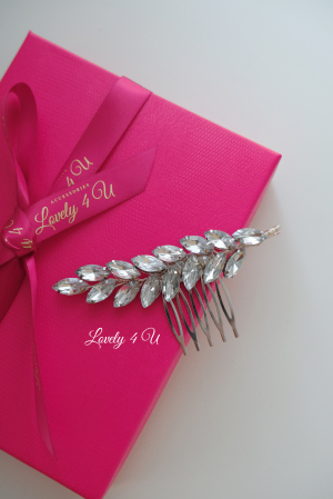 Agrafa de par cu pietricele, Accesoriu funza, Pieptan mic mireasa, Accesorii par mireasa, Bijuterii par mireasa , Accesorii 2023, Agrafa coc mireasa, Agrafa pentru prins lateral, Accesorii pentru coafuri cu parul defacut, Pieptan voal mireasa, Pietricele alungite [6]