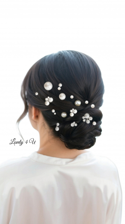 ACCESORII LOVELY 4 U, AGRAFE PAR MIREASA, AGRAFE CU PERLE MIREASA, PIN COC MIREASA, AGRAFE MIREASA, ACCESORII CU PERLE MIREASĂ, SET AGRAFE MIREASA [11]