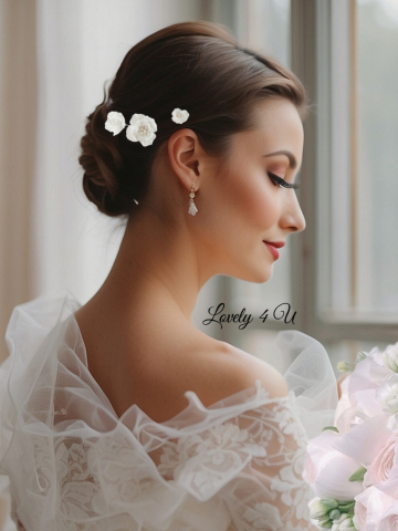 AGRAFE - PINI - agrafa par mireasa cu perle, agrafa par mireasa cu flori, pin coc mireasa, set agrafe pentru mirese, ormamente per mireasa, perle, accesorii de par handmade, accesorii lovely 4 u ,  diadema mireasa cu flori, pieptan mic mireasa cu flori, pieptan cu bujori, pieptan voal mireasa, accesorii lovely 4 u, diadema si cercei mireasa, set accesorii mireasa, set diadema si cercei mireasa, set diadema bratara si cercei mireasa, accesorii de par mireasa, ornament par mireasa, decoratiuni de par pentru mirese,