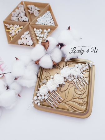 Diadema cu flori, Accesorii bujori, Bujori mireasa,accesorii par, accesorii par handmade, accesorii par mireasa, bijuterii mireasa, bijuterii par, diademe handmade, diademe mireasa, diademe perle, modele accesorii par, pieptan mireasa cu flori, piepteni par,  Accesoriu par mireasa cu flori, Bijuterii mireasa, Agrafa par mireasa, DIADEMA MIREASA, PIEPTAN VOAL MIREASA, ACCESORIU COC MIREASA, ACCESORII LOVELY 4 U [15]
