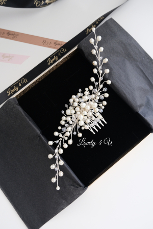 PIEPTAN MIREASA, DIADEMA MIREASA, ACCESORIU PAR MIREASA, ACCESORII DE PAR MIRESE, ACCESORII NUNTA, ACCESORII CU PERLE, DIADEMA CU PERLE, PIEPTAN VOAL MIREASA, BIJUTERII PAR MIREASA, [1]