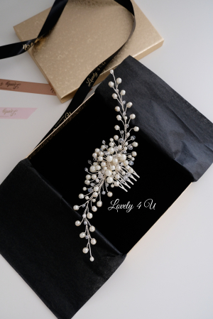 PIEPTAN MIREASA, DIADEMA MIREASA, ACCESORIU PAR MIREASA, ACCESORII DE PAR MIRESE, ACCESORII NUNTA, ACCESORII CU PERLE, DIADEMA CU PERLE, PIEPTAN VOAL MIREASA, BIJUTERII PAR MIREASA, [22]