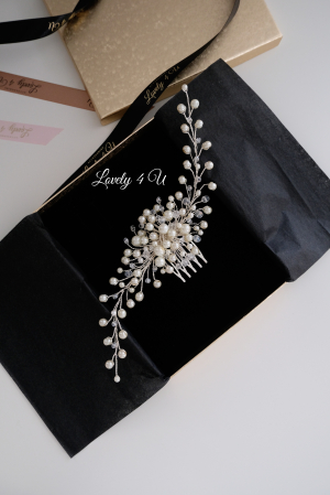 PIEPTAN MIREASA, DIADEMA MIREASA, ACCESORIU PAR MIREASA, ACCESORII DE PAR MIRESE, ACCESORII NUNTA, ACCESORII CU PERLE, DIADEMA CU PERLE, PIEPTAN VOAL MIREASA, BIJUTERII PAR MIREASA, [23]