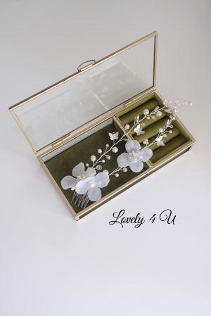 PIEPTAN MIREASA, DIADEMA MIREASA, ACCESORIU PAR MIREASA, ACCESORII DE PAR MIRESE, ACCESORII NUNTA, ACCESORII CU PERLE, DIADEMA CU PERLE, PIEPTAN VOAL MIREASA, BIJUTERII PAR MIREASA, CORONITA, TIARA [8]