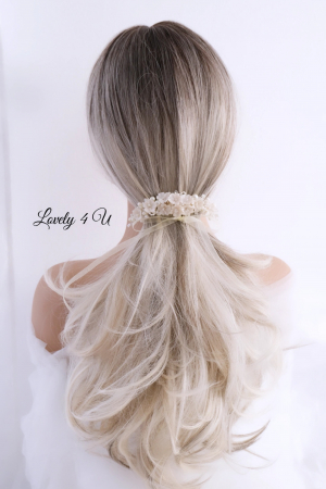 Diadema cu flori, diadema mireasa cu flori, pieptan decorativ mireasa, accesoriu cu flori, accesoriu par mireasa, agrafa mireasa, [13]