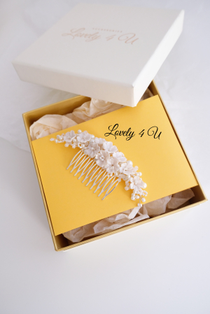 Diadema cu flori, diadema mireasa cu flori, pieptan decorativ mireasa, accesoriu cu flori, accesoriu par mireasa, agrafa mireasa, [17]