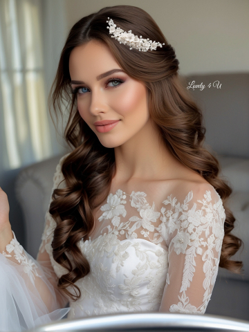 Diadema cu flori, diadema mireasa cu flori, pieptan decorativ mireasa, accesoriu cu flori, accesoriu par mireasa, agrafa mireasa, [2]