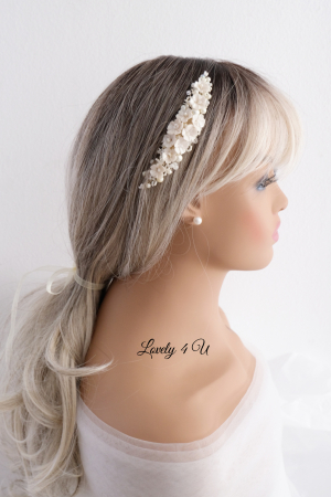 Diadema cu flori, diadema mireasa cu flori, pieptan decorativ mireasa, accesoriu cu flori, accesoriu par mireasa, agrafa mireasa, [21]