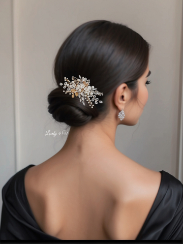 ACCESORIU BOEM MIREASA, ACCESORII LOVELY 4 U, BIJUTERII MIREASA,accesoriu coc mireasa, accesoriu păr mireasă,accesoriu par romantic, pieptene flori mireasa, DIADEMA MIREASA, pieptene auriu mireasa [2]