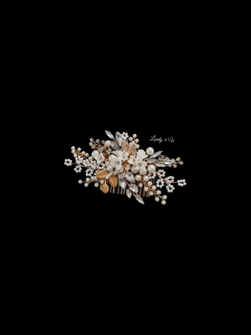 ACCESORIU BOEM MIREASA, ACCESORII LOVELY 4 U, BIJUTERII MIREASA,accesoriu coc mireasa, accesoriu păr mireasă,accesoriu par romantic, pieptene flori mireasa, DIADEMA MIREASA, pieptene auriu mireasa [4]