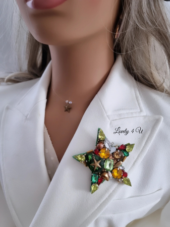 choker swarovski, brosa stea, accesorii lovely 4 u, bijuterii de craciun, colier la baza gatului, colier pe fir transparent, set bijuterii swarovski, cadou unic, brose handmade, brose handmade colorate de craciun, brose pietre semipretioase, cadouri copii craciun, cadouri craciun, cadouri de craciun, cadouri de craciun pentru copii, cadouri de craciun pentru fete, BROSA STEA, BROSA  STELUTA DE CRACIUN, BROSA PIETRICELE, BOSE DAMA, BROSA FEMEI, [8]