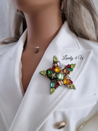 choker swarovski, brosa stea, accesorii lovely 4 u, bijuterii de craciun, colier la baza gatului, colier pe fir transparent, set bijuterii swarovski, cadou unic, brose handmade, brose handmade colorate de craciun, brose pietre semipretioase, cadouri copii craciun, cadouri craciun, cadouri de craciun, cadouri de craciun pentru copii, cadouri de craciun pentru fete, BROSA STEA, BROSA  STELUTA DE CRACIUN, BROSA PIETRICELE, BOSE DAMA, BROSA FEMEI, [1]