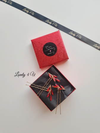 Agrafe coc cu pietricele rosii, Bijuterii , Lovely4u, Accesorii LOVELY 4 U, agrafe mireasa, Pin coc mireasa, Accesorii mireasa, accesorii de par pentru mireasa, Bijuterii mireasa, Cadou pentru ea, [8]