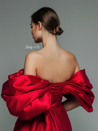 Agrafe coc cu pietricele rosii, Bijuterii , Lovely4u, Accesorii LOVELY 4 U, agrafe mireasa, Pin coc mireasa, Accesorii mireasa, accesorii de par pentru mireasa, Bijuterii mireasa, Cadou pentru ea, [2]