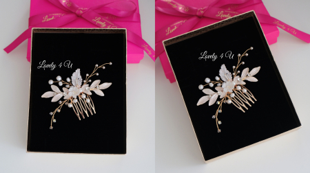 Accesorii Lovely 4 U, Accesorii de păr cu flori, Accesorii mireasă de lux, Diadema cu elemente Swarovski, bijuterii Swarovski, agrafă par, Accesoriu mic de par, [30]