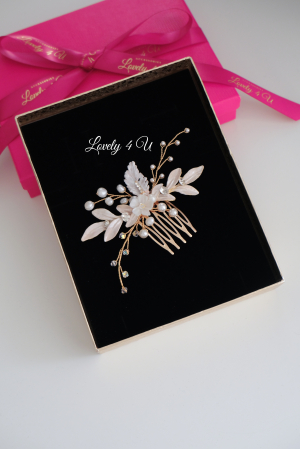Accesorii Lovely 4 U, Accesorii de păr cu flori, Accesorii mireasă de lux, Diadema cu elemente Swarovski, bijuterii Swarovski, agrafă par, Accesoriu mic de par, [6]
