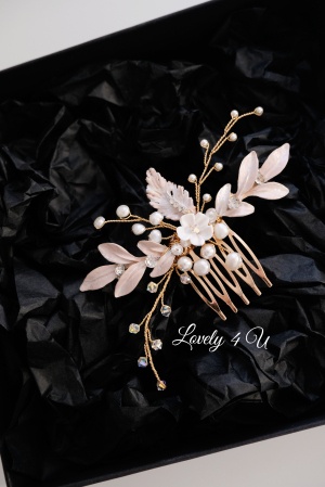 Accesorii Lovely 4 U, Accesorii de păr cu flori, Accesorii mireasă de lux, Diadema cu elemente Swarovski, bijuterii Swarovski, agrafă par, Accesoriu mic de par, [9]