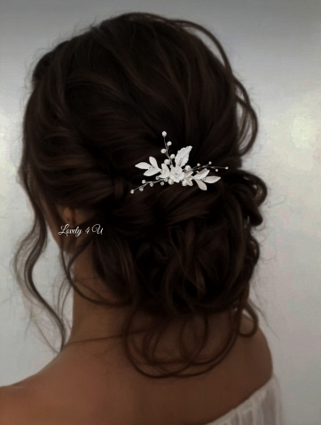 Accesorii Lovely 4 U, Accesorii de păr cu flori, Accesorii mireasă de lux, Diadema cu elemente Swarovski, bijuterii Swarovski, agrafă par, Accesoriu mic de par, [9]