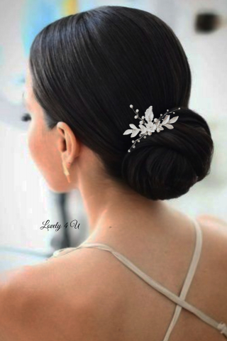 Accesorii Lovely 4 U, Accesorii de păr cu flori, Accesorii mireasă de lux, Diadema cu elemente Swarovski, bijuterii Swarovski, agrafă par, Accesoriu mic de par, [3]