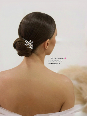 pieptene cu perle,  accesoriu mic cu perle, diadema mireasa, perle, pieptene,  accesorii personalizate, accesorii LOVELY 4 U, bijuterii mireasa, agrafa coc mireasa, accesoriu mic pentru mirese [5]