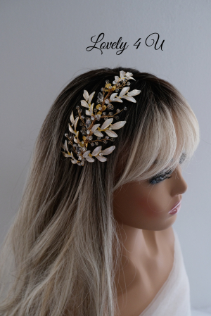 Coronita Swarovski, Coronita mireasa, Tiara mireasa, Diadema mireasa, Accesorii de par mireasa, Accesorii de par pentru mirese, Bijuterii mireasa, Accesori Lovely 4 U, coafuri mireasa 2024, Mireasa2024, Coronita asimetrica, coronita cu frunze, Coronita swarovski [12]