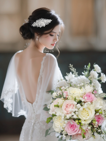 Agrafa cu perle albe, Accesorii cu perle albe, Coafuri mireasa, Diadema mireasa,Bijuterii mireasa, Agrafa cu perle mireasa, Pieptan voal mireasa , Coronita mireasa, Accesorii de par mireasa, Accesorii Lovely4U [20]