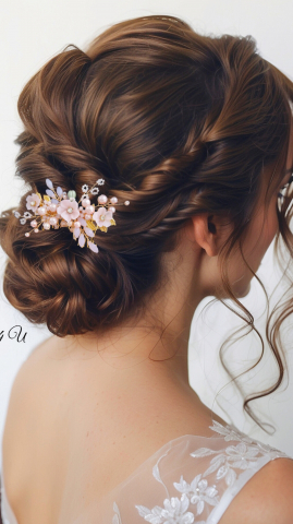 ACCESORIU BOEM MIREASA, ACCESORII LOVELY 4 U, BIJUTERII MIREASA,accesoriu coc mireasa, accesoriu păr mireasă,accesoriu par romantic, pieptene flori mireasa, pieptene flori pastel, pieptene roz mireasa [6]