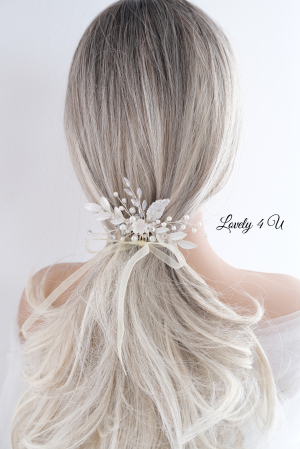 Accesorii Lovely 4 U, Accesorii de păr nuntă, diadema mică mireasa, pieptan cu frunze, pieptan cu flori mireasa, diadema cu frunze [5]