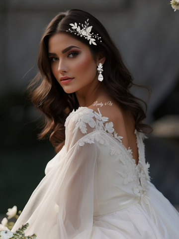 Accesorii Lovely 4 U, Accesorii de păr nuntă, diadema mică mireasa, pieptan cu frunze, pieptan cu flori mireasa, diadema cu frunze [12]