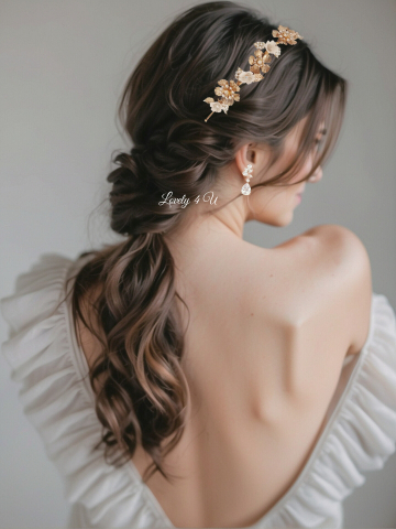 CORONITA MIREASA,CORONITA CU FLORI,DIADEMA MIREASA, DIADEMA , FLORI CIRES,  CORONITA CU FRUNZE AURII, BIJUTERII MIREASA, COAFURI MIREASA, ACCESORII PAR MIREASA, ACCESORII DE LUX MIREASA, SWAROVSKI
