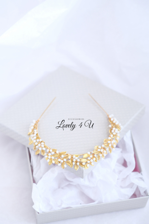 CORONITA STIL GRECESC, ACCESORII STIL GRECESC, BIJUTERII STIL GRECESC, CORONITA CU FRUNZE, TIARA CU FRUNZE, FRUNZE AURII, ACCESORII FRUNZE AURI, TIARA FRUNZE AURI, ACCESORII LOVELY 4 U,TIARA, CORONITA [14]