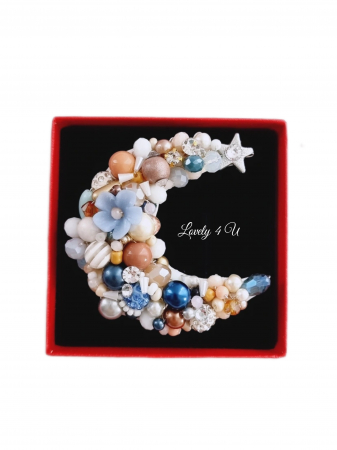 Broșă eleganta, broșe de Crăciun, broșe lună, BROSA HANDMADE IN ROMANIA, accesorii lună, Brosa luna de pe cer, Accesorii Lovely 4 U, cadou special de Crăciun, BROSA LUNA,  cadouri deosebite de Crăciun, cadou, Lovely 4 U, brose, accesorii Lovely 4 U [1]
