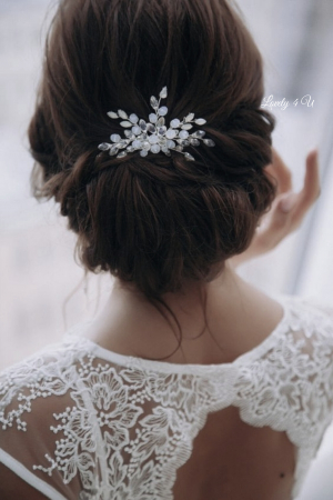 Diademe mireasa premium / accesorii par handmade - NICOLLE - Diadema cu pietricele și cristale