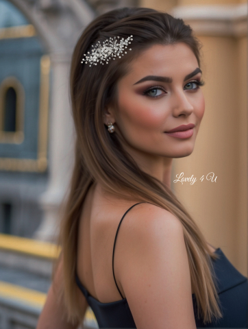 DIADEMA MIREASA CU CRISTALE, DIADEMA, ACCESORIU PAR MIREASA, CORONITA MIREASA, DIADEMA CU CRISRALE, AGRAFA PAR MIREASA, PIEPTAN VOAL MIREASA, MIREASA 2021, BIJUTERII MIREASA, ACCESORII LOVELY 4 U, BIJUTERII NUNTA, SET DIADEMA SI CERCEI MIREASA, DIADEMA CU PARUL DESFACUT, ACCESORII DE PAR PENTRU MIRESE, COAFURI MIREASA CU PARUL DESFACUT SI DIADEMA [19]