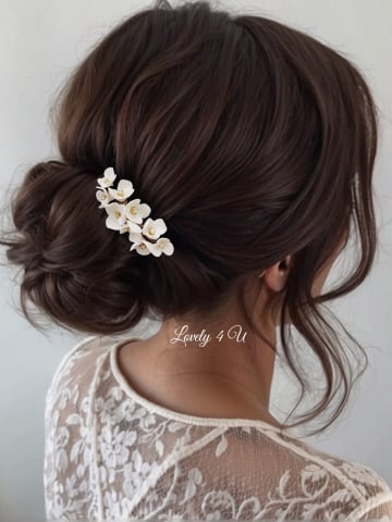 Diademe mireasa premium / accesorii par handmade - Diadema mireasa cu flori, Accesoriu de par pentru mirese, Diadema mireasa aurie, Diadema coc mireasa, peiptan auriu mireasa, pieptan cu flori mireasa, Accesorii LOVELY 4 U, Agrafa par mireasa, Flori rasina