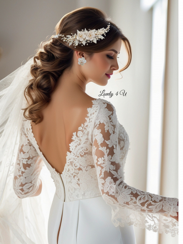 ACCESORII LOVELY 4 U, PIEPTAN MIREASA, DIADEMA MIREASA, ACCESORIU PAR MIREASA, ACCESORII DE PAR MIRESE, ACCESORII NUNTA, ACCESORII CU PERLE, DIADEMA CU PERLE, PIEPTAN VOAL MIREASA, BIJUTERII PAR MIREASA, CORONITA, TIARA , DIADEMA CU FLORI MIREASA, ACCESORII DE PAR PENTRU MIRESE, [9]