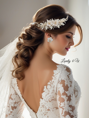 ACCESORII LOVELY 4 U, PIEPTAN MIREASA, DIADEMA MIREASA, ACCESORIU PAR MIREASA, ACCESORII DE PAR MIRESE, ACCESORII NUNTA, ACCESORII CU PERLE, DIADEMA CU PERLE, PIEPTAN VOAL MIREASA, BIJUTERII PAR MIREASA, CORONITA, TIARA , DIADEMA CU FLORI MIREASA, ACCESORII DE PAR PENTRU MIRESE, [6]