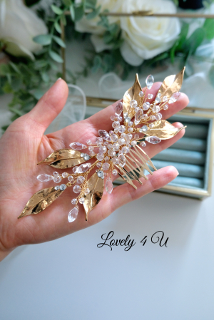 Diadema mireasa cu frunze, Tiara miresa, Accesorii de par pentru mirese, Accesorii LOVELY 4 U, Accesorii stil grecesc, Bijuterii, Agrafa mireasa, Diadema, Tiara, Pieptan mireasa, Pieptan voal mireasa [3]