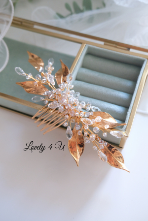 Diadema mireasa cu frunze, Tiara miresa, Accesorii de par pentru mirese, Accesorii LOVELY 4 U, Accesorii stil grecesc, Bijuterii, Agrafa mireasa, Diadema, Tiara, Pieptan mireasa, Pieptan voal mireasa [2]