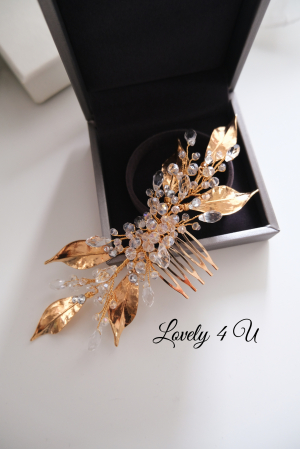 Diadema mireasa cu frunze, Tiara miresa, Accesorii de par pentru mirese, Accesorii LOVELY 4 U, Accesorii stil grecesc, Bijuterii, Agrafa mireasa, Diadema, Tiara, Pieptan mireasa, Pieptan voal mireasa [4]
