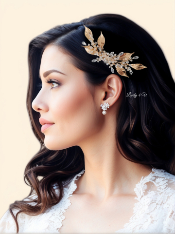 CASUAL / ACCESORII   handmade / CADOURI - Diadema mireasa cu frunze, Tiara miresa, Accesorii de par pentru mirese, Accesorii LOVELY 4 U, Accesorii stil grecesc, Bijuterii, Agrafa mireasa, Diadema, Tiara, Pieptan mireasa, Pieptan voal mireasa