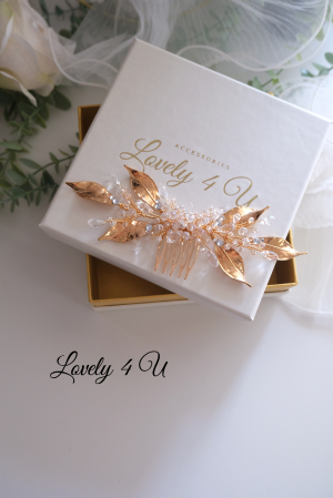 Diadema mireasa cu frunze, Tiara miresa, Accesorii de par pentru mirese, Accesorii LOVELY 4 U, Accesorii stil grecesc, Bijuterii, Agrafa mireasa, Diadema, Tiara, Pieptan mireasa, Pieptan voal mireasa [7]