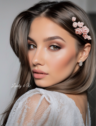 Diadema cu flori, peony accesorii, bijuterii cu flori bujori, tiara cu flori, pieptan voal mireasa cu flori, accesorii lovely 4 u , accesorii 2023, agrafa par mireasa, accesorii par nunta, accesoriu de par lateral, bijuterii [22]