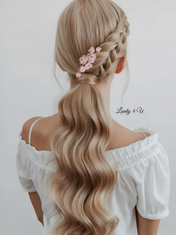 Diadema cu flori, peony accesorii, bijuterii cu flori bujori, tiara cu flori, pieptan voal mireasa cu flori, accesorii lovely 4 u , accesorii 2023, agrafa par mireasa, accesorii par nunta, accesoriu de par lateral, bijuterii [8]