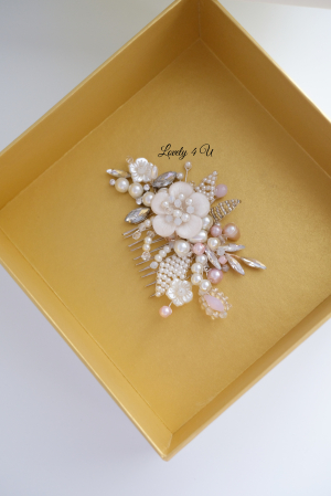 RENATA  Pieptan floral cu perle Swarovski - Colecția de lux [3]