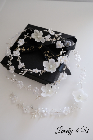 accesorii par handmade, accesorii par impletit, bijuterii mireasa, bijuterii par, ACCESORII LOVELY 4 U, GHIRLANDA CU PERLE, [15]
