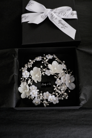 accesorii par handmade, accesorii par impletit, bijuterii mireasa, bijuterii par, ACCESORII LOVELY 4 U, GHIRLANDA CU PERLE, [8]