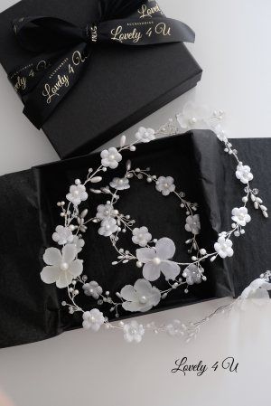 accesorii par handmade, accesorii par impletit, bijuterii mireasa, bijuterii par, ACCESORII LOVELY 4 U, GHIRLANDA CU PERLE, [18]
