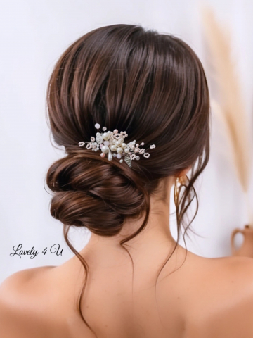 PIEPTAN MIREASA roz, DIADEMA MIREASA peach, ACCESORIU PAR MIREASA cu perle, ACCESORII DE PAR MIRESE, ACCESORII NUNTA, ACCESORII CU PERLE, DIADEMA CU PERLE, PIEPTAN VOAL MIREASA, BIJUTERII PAR MIREASA, agrafa par cu perle albe si ivory, perle roz peach, peptan mic mireasa, diadema cununie civila, accesorii handmade, bijuterii cununie civila, set diadema si cercei, accesorii lovely 4 u [6]