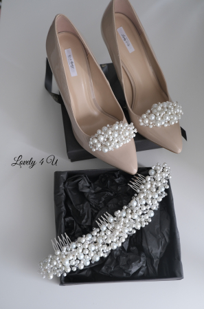 Accesoriu handmade in Romania SABINA - Diadema  mireasa cu perle si cristale - Accesoriu de lux placat cu argint [5]